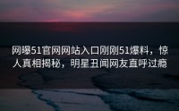 网曝51官网网站入口刚刚51爆料，惊人真相揭秘，明星丑闻网友直呼过瘾