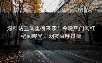 爆料站丑闻重磅来袭！今晚热门网红秘闻曝光，网友直呼过瘾